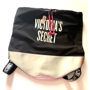 New Victoria Secret Nylon Black/Silver Backpack